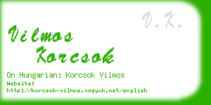 vilmos korcsok business card